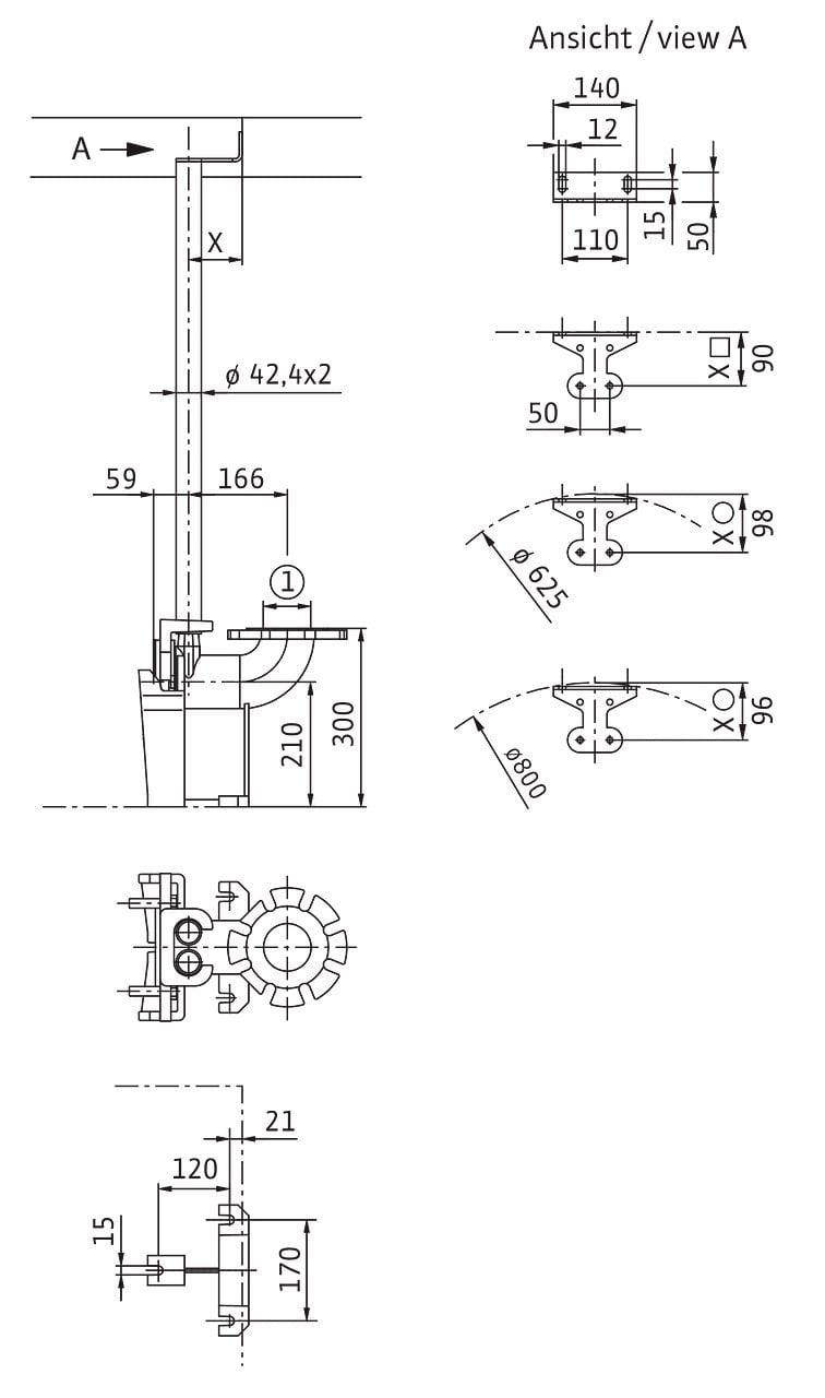 DN80 Kızak Sistemi Asma düzeneği DN 80-2RK