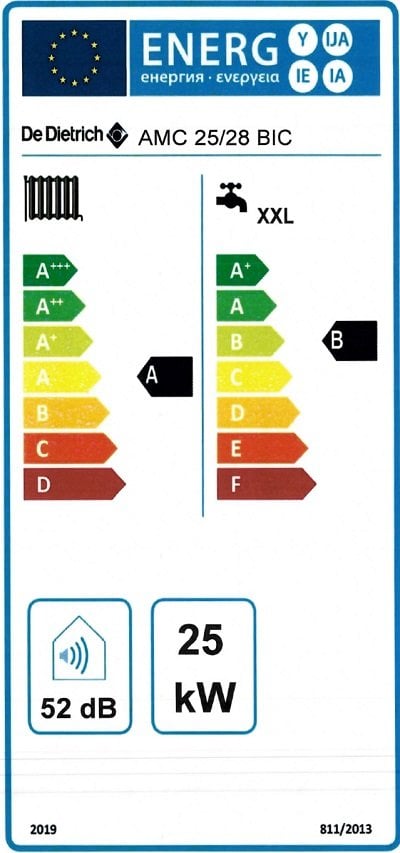 De Dietrich Evodens AMC 25-28 BIC Yoğuşmalı Kombi Enerji Etiketi
