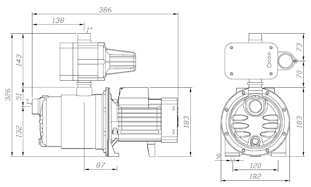 Wilo Initial Control SPS Silence 5-58 Akış Kontrollü Sessiz Hidrofor (5 Kat-10 Daire) Ölçüler